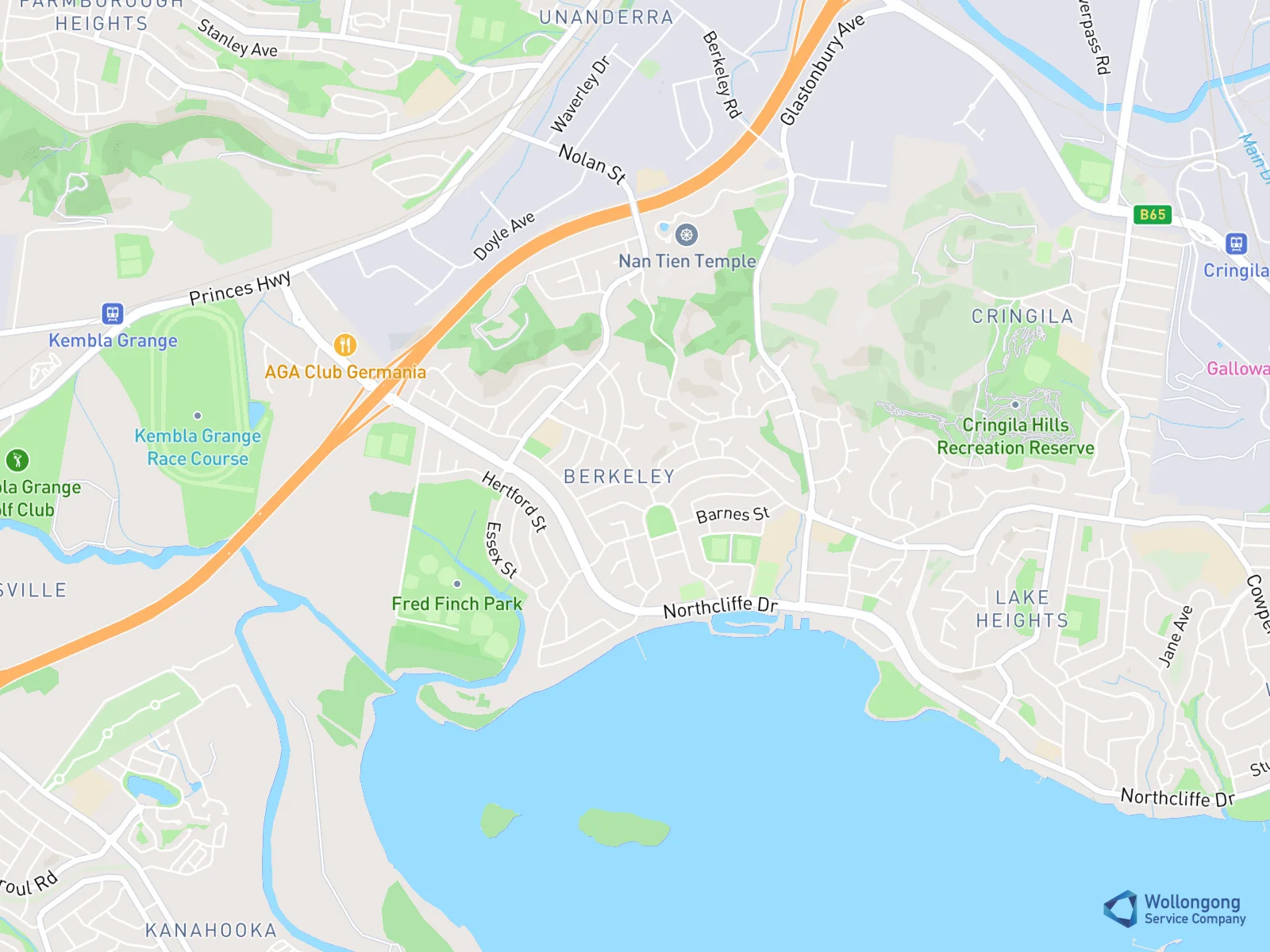 Service area map for Berkeley