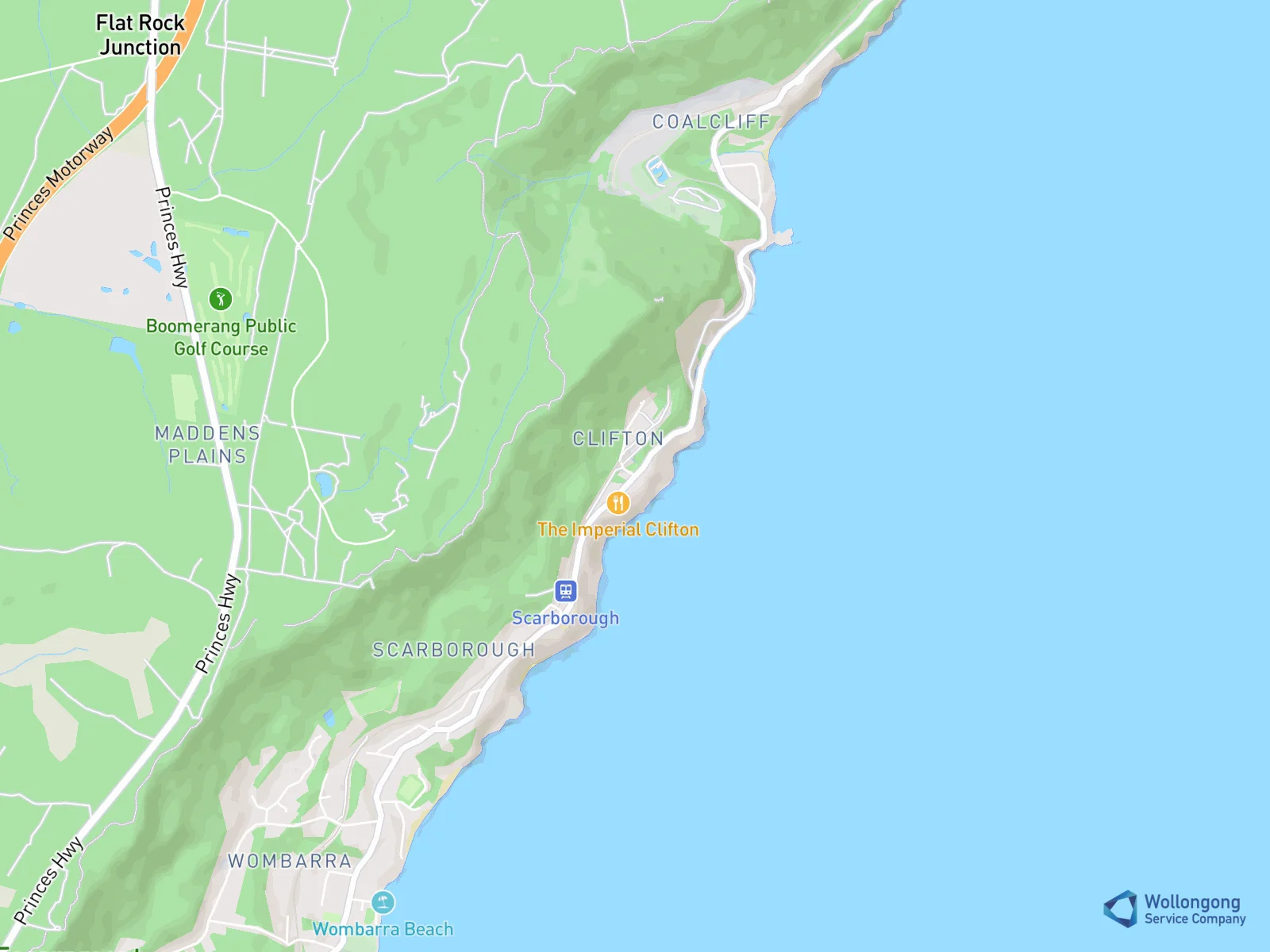 Service area map for Clifton