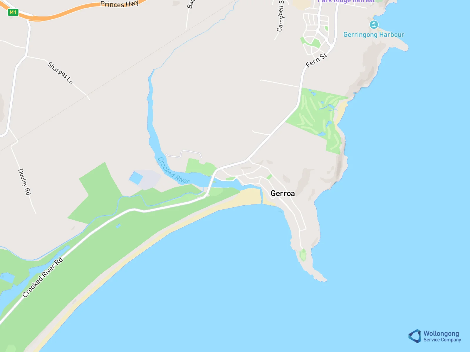 Service area map for Gerroa