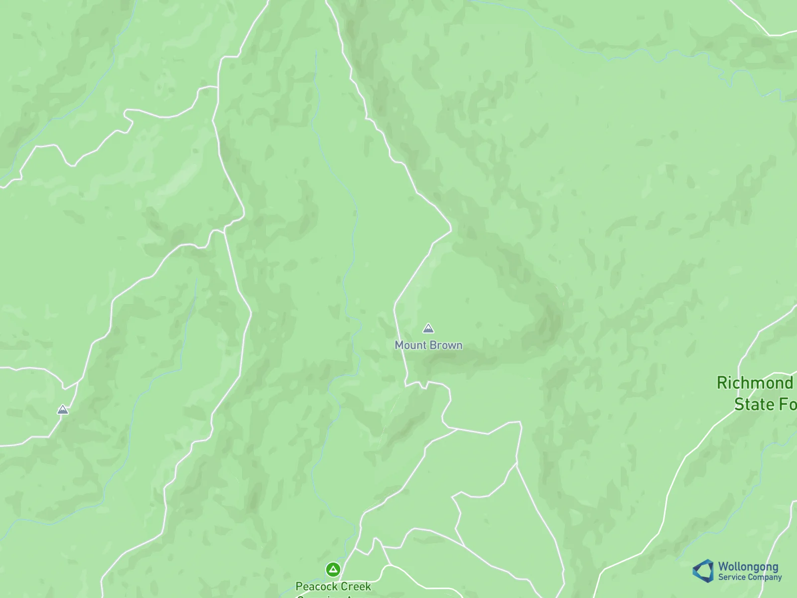 Service area map for Mount Brown
