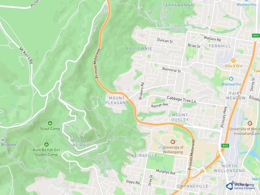 Service area map for Mount Pleasant
