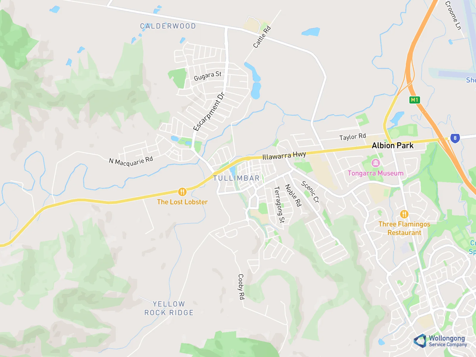Service area map for Tullimbar