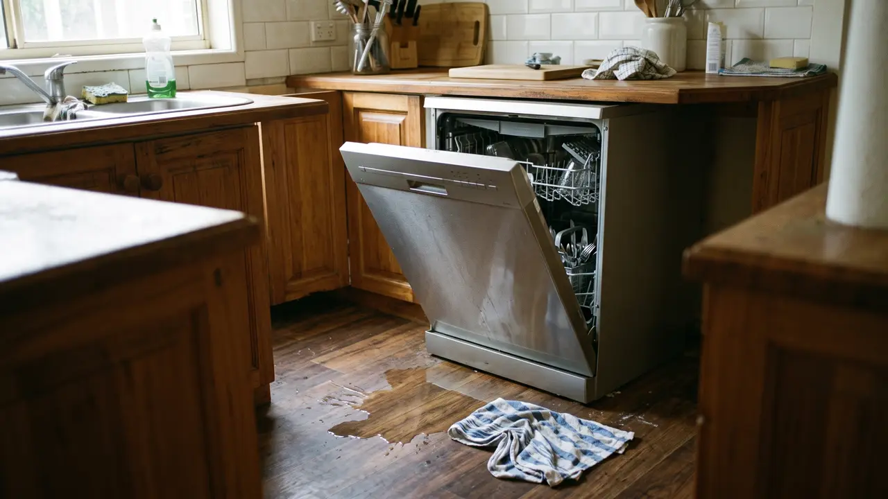 Where the water is tells you what the dishwasher did