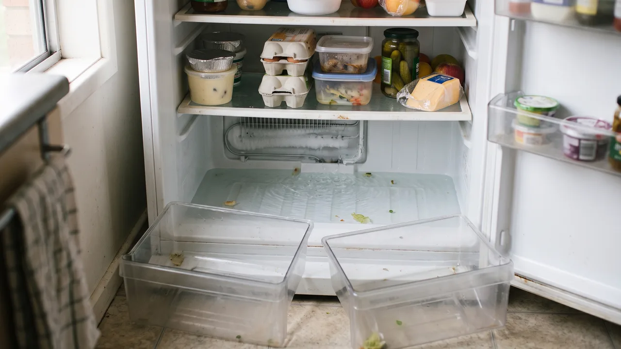 Water under the crisper, and the drain nobody knows is there